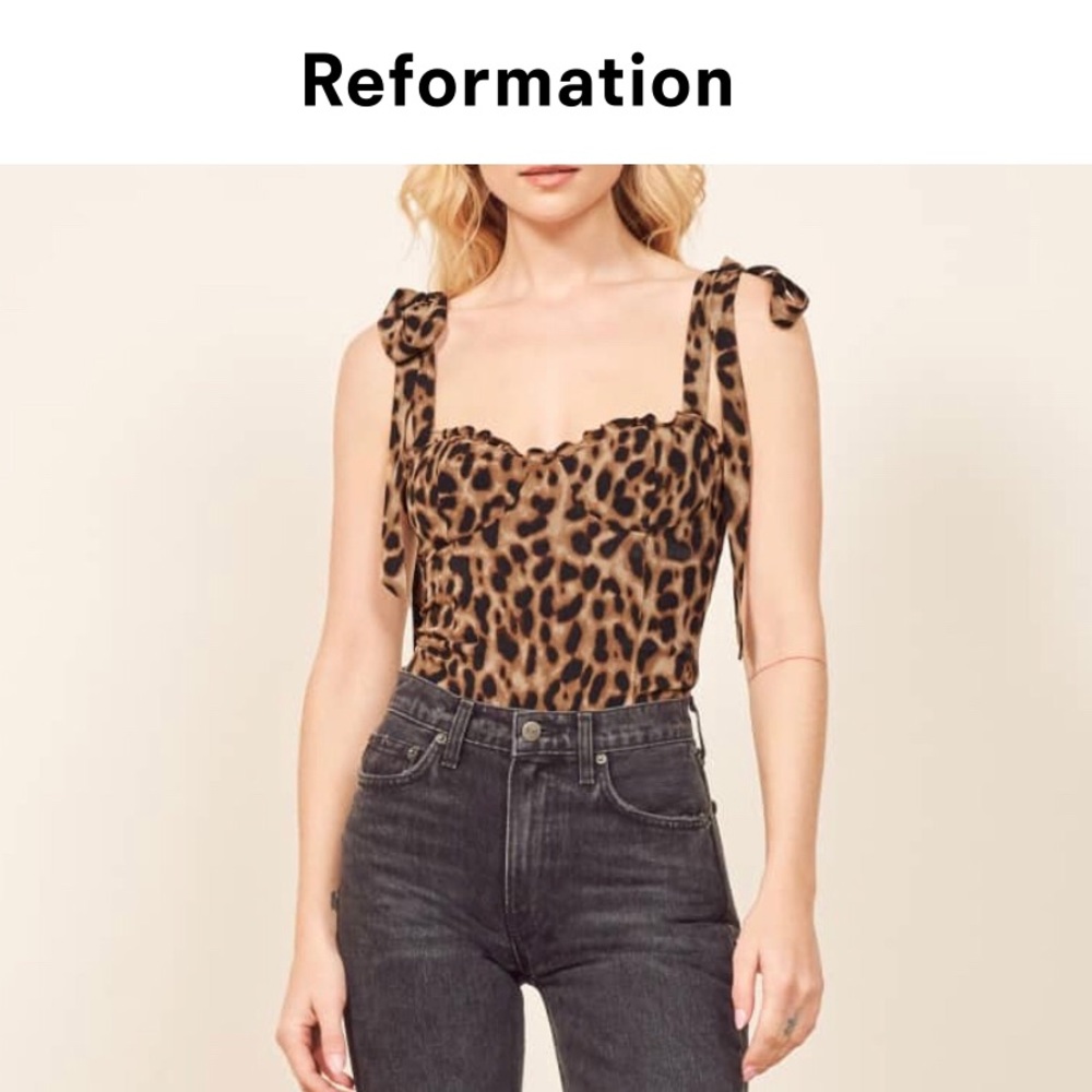Reformation Bianca Top in Leopard